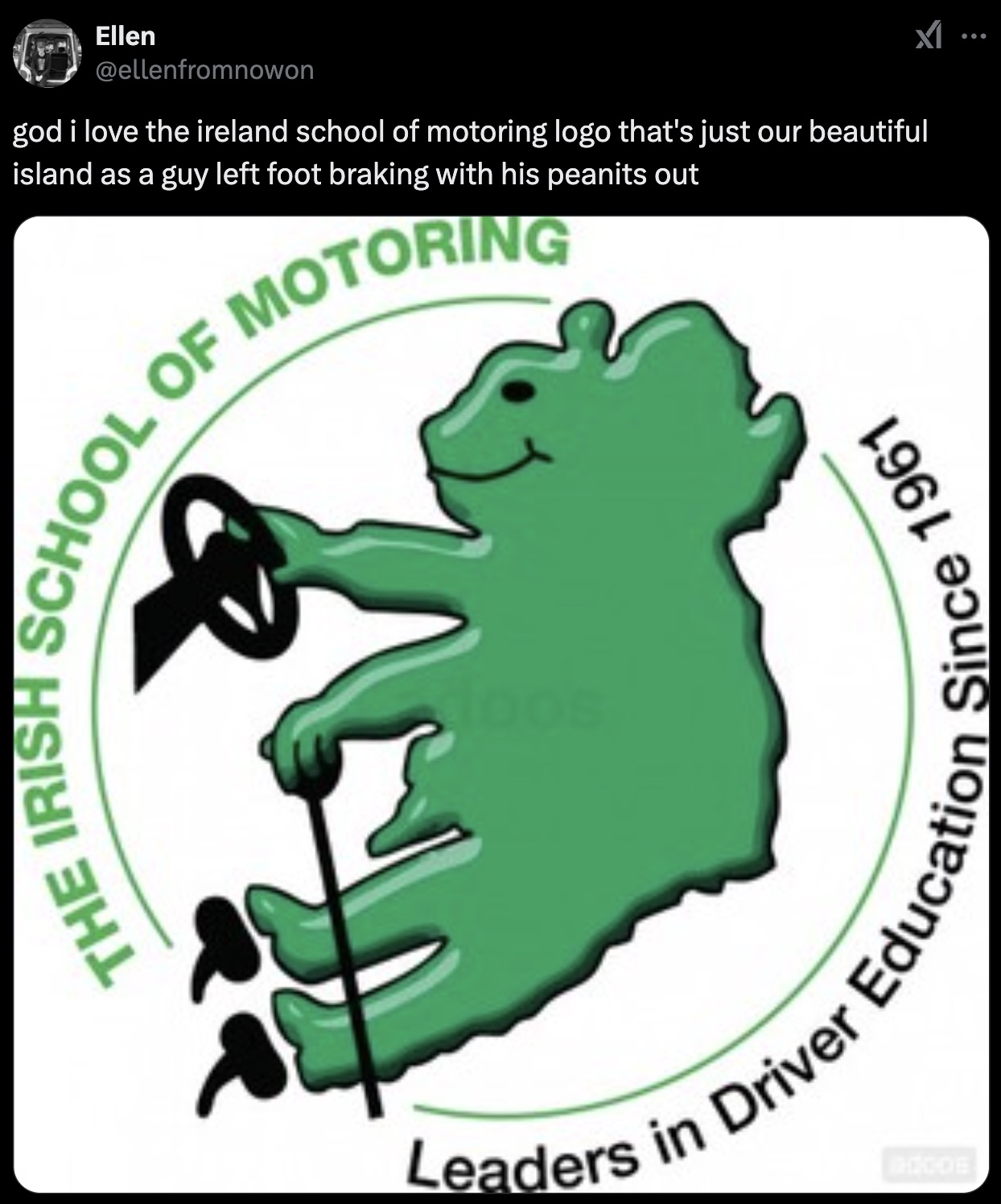 ireland driving school - The Irish School Of I Leaders in Driver Educ Goode joos Since 961 Of Motoring Ellen X god i love the ireland school of motoring logo that's just our beautiful island as a guy left foot braking with his peanits out